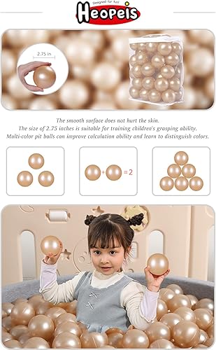 Miniatura 4 de Heopeis Pelotas de juego de pelotas  Pelotas de plástico de 2.7 pulgadas sin BPA, sin ftalatos, no tóxicas, bolas de juego para niños, fiesta de