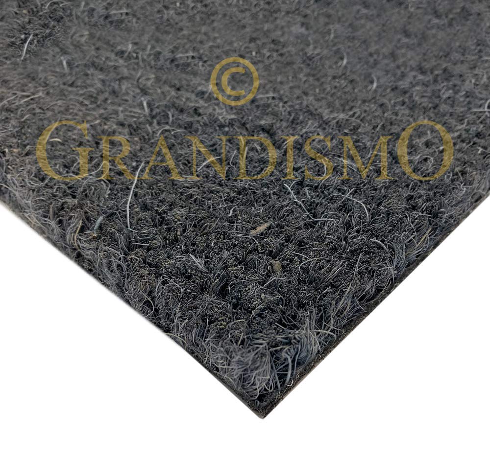 Grandismo® - Grey Coir Entrance Matting - Tough Fibre Bristles - Barrier Mat - Ideal For Hallways - Exclusive Modern Grey Colour