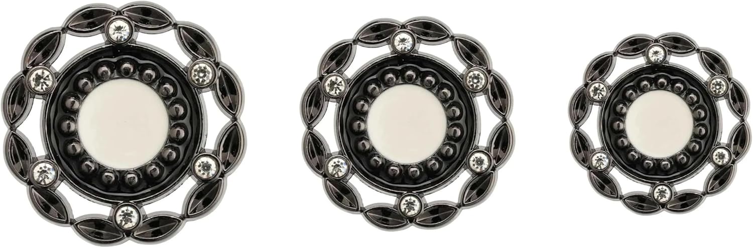 Twist Flower Edge Hollow Metal Button with Rhinestones for Crafts Sewing and Fashion Accessories