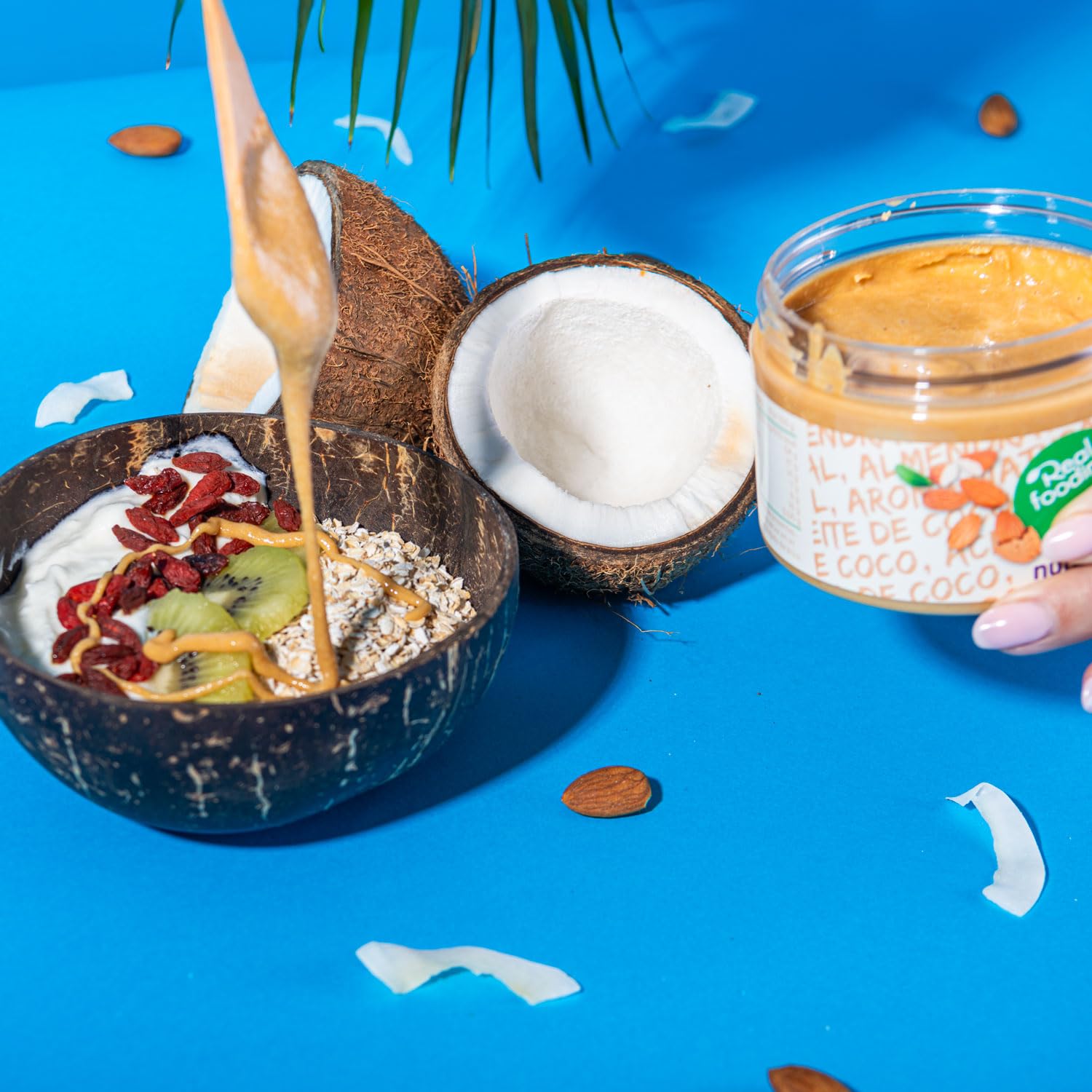 Crema de almendras y coco Realfooding 250 gr nut&me Sin azúcar añadido Baja en carbohidratos Sin lactosa Sin gluten