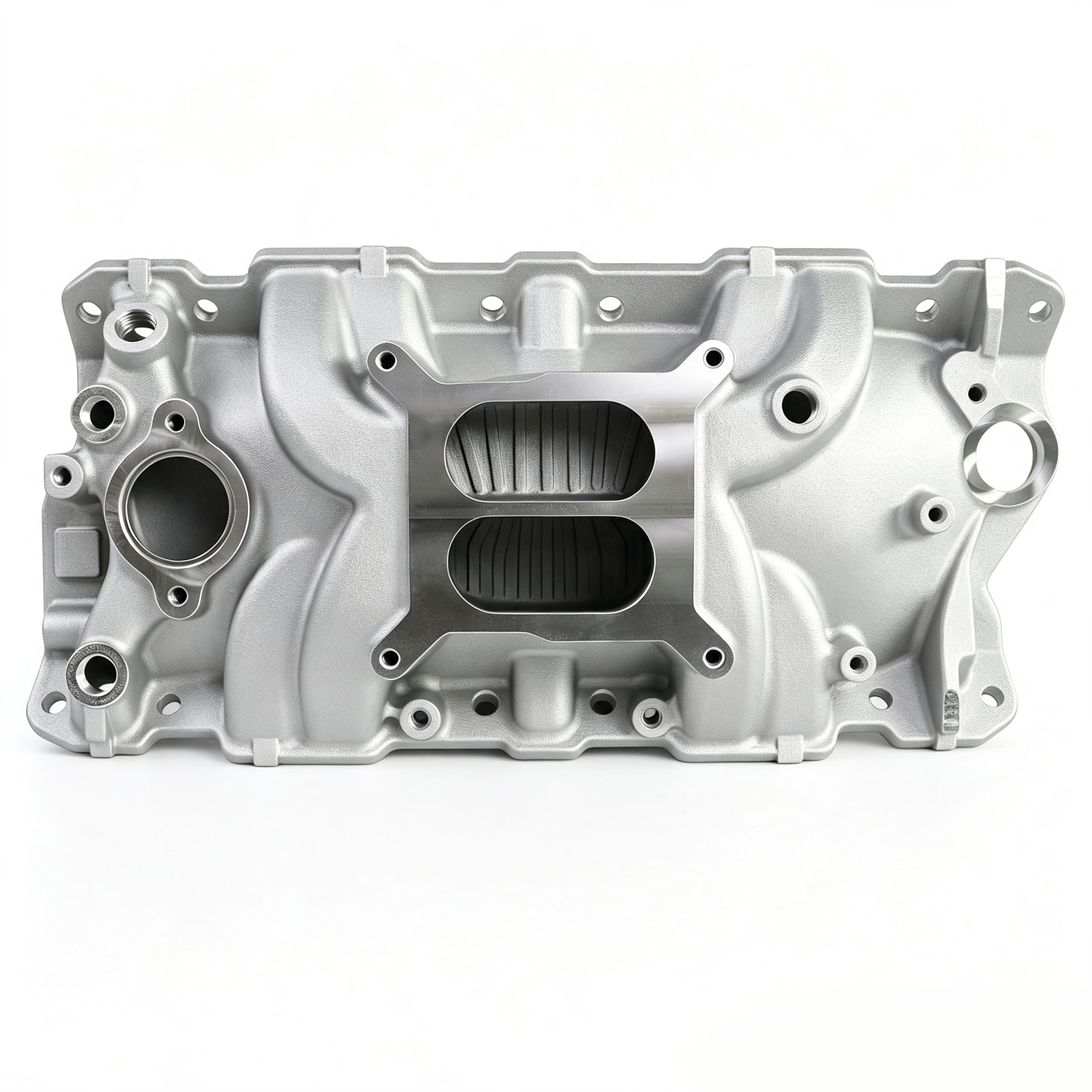 2701 SBC Intake Manifold Dual Plane Aluminum for 262-400 V8 Silver