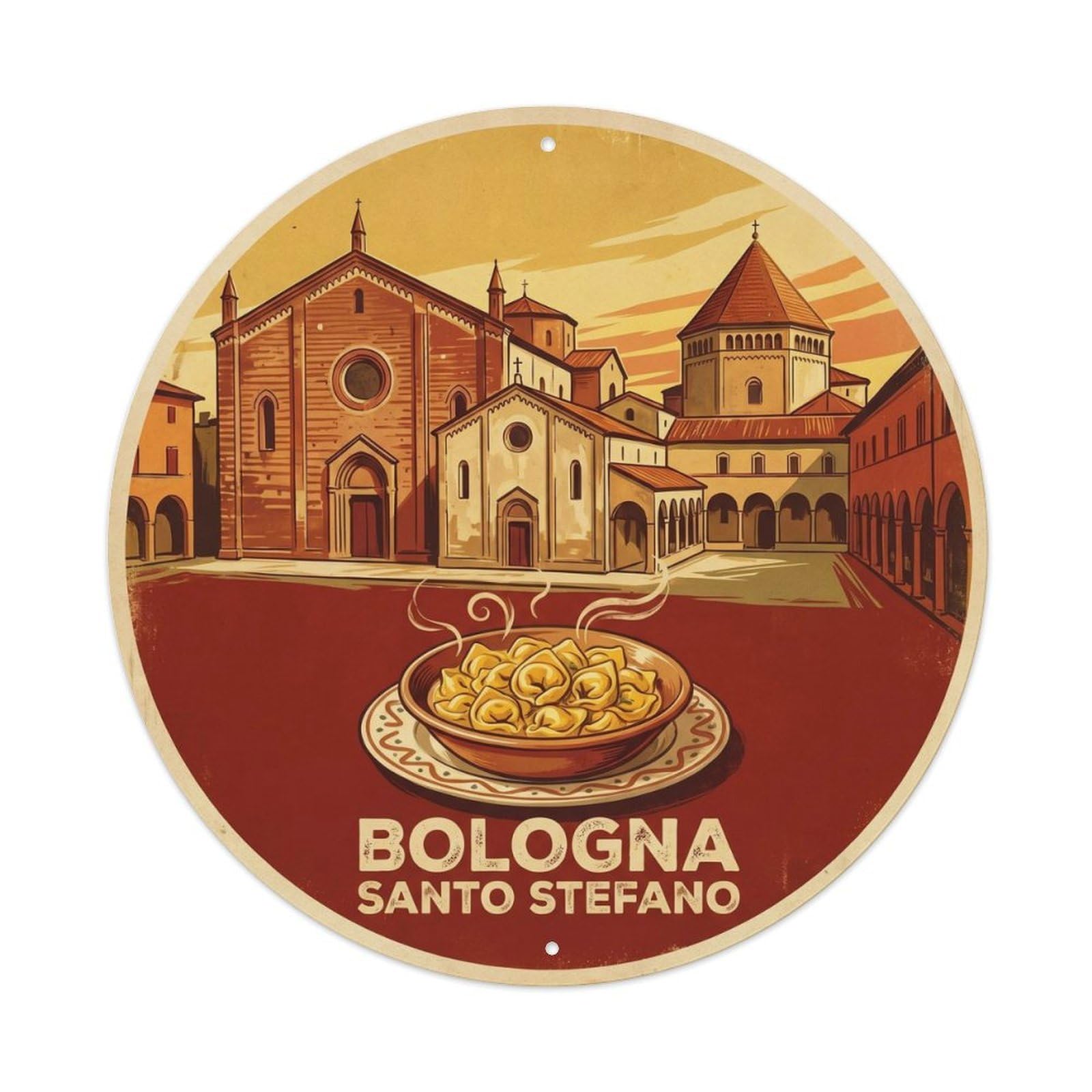 Olhnbad Style Cuisine Culture Santo Stefano Tortellini Bologna Travel Metal Tin Sign
