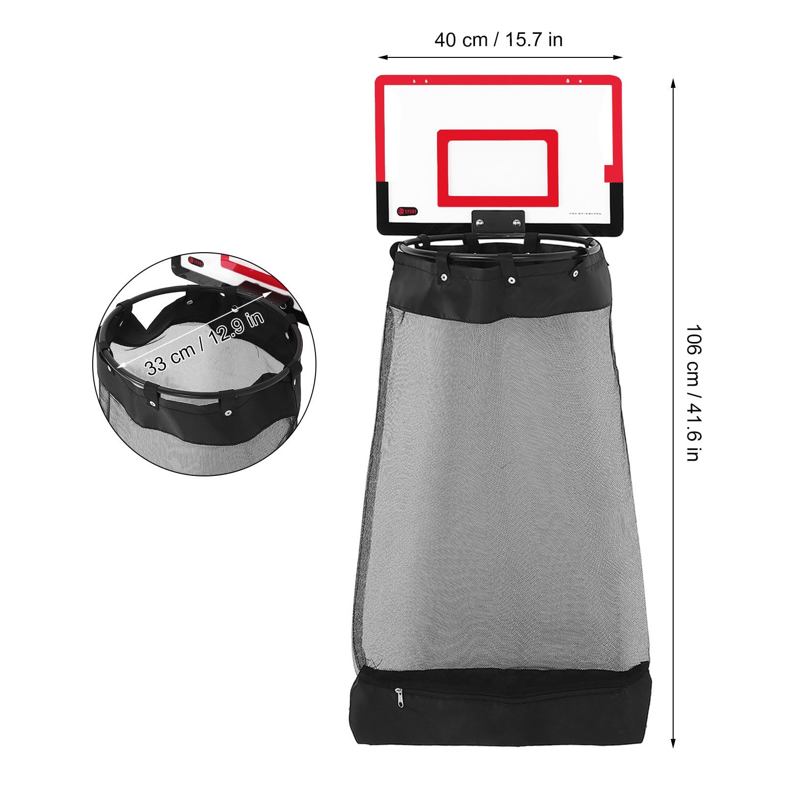 Panier à Linge Compact de Basket Rouge, Suspendu Porte, Chambre Ado
