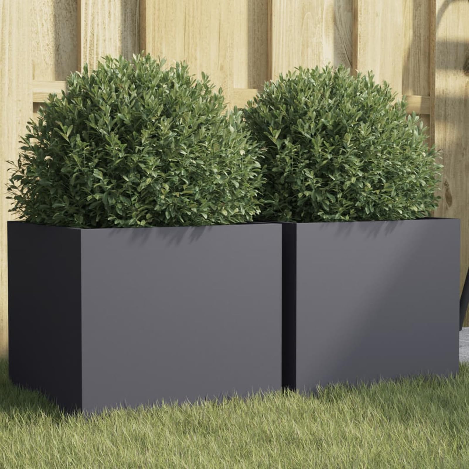 Gecheer Fioriere Rialzate, per Giardinaggio Fai da Te con Struttura in Acciaio Laminato a Freddo 32x30x29 cm Antracite, Ideali per Balcone Patio e Giardino