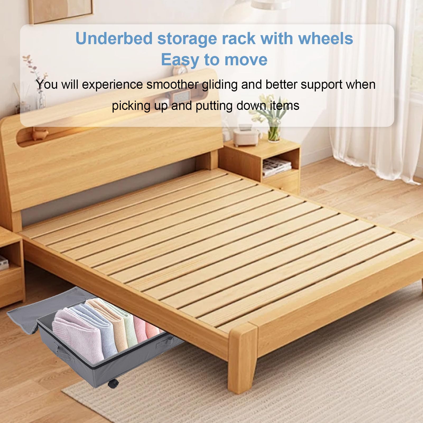 Contenitore portaoggetti sotto il letto Cassetto con rotelle Contenitore per scarpe sotto il letto Carrello portaoggetti sotto il letto con rotelle Contenitore in metallo
