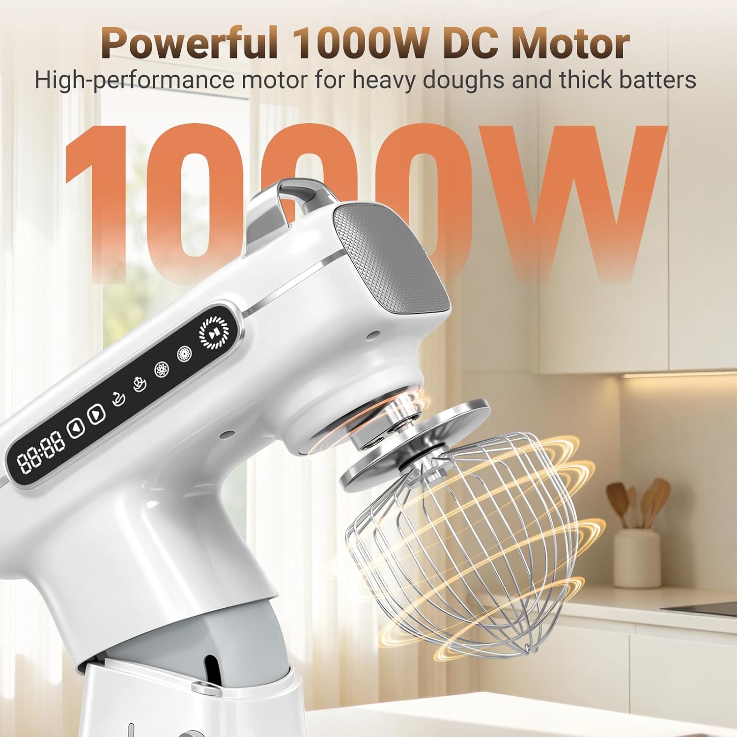 ZACME 8.5QT Commercial Stand Mixer 1000W with Aluminum Die Casting Meets the Standard of NSF/ANSI 8-2023, 11 Speeds Electric Stand Mixer, Tilt-Head Dough Mixer with Bowl, Dough Hook, Whisk and Beater image 4