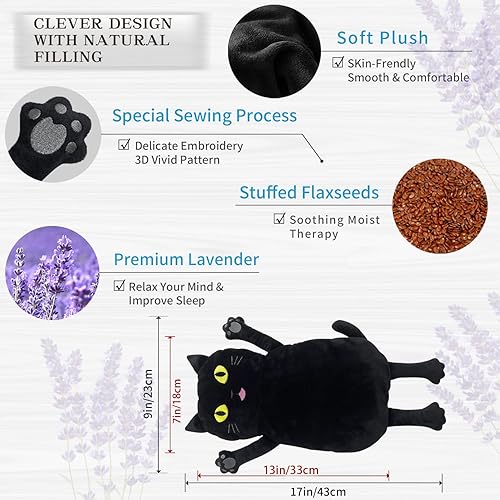 Vista 90 de Almohadilla térmica para microondas para aliviar el dolor, almohadillas térmicas para microondas de 17 x 9 pulgadas para calambres, dolor