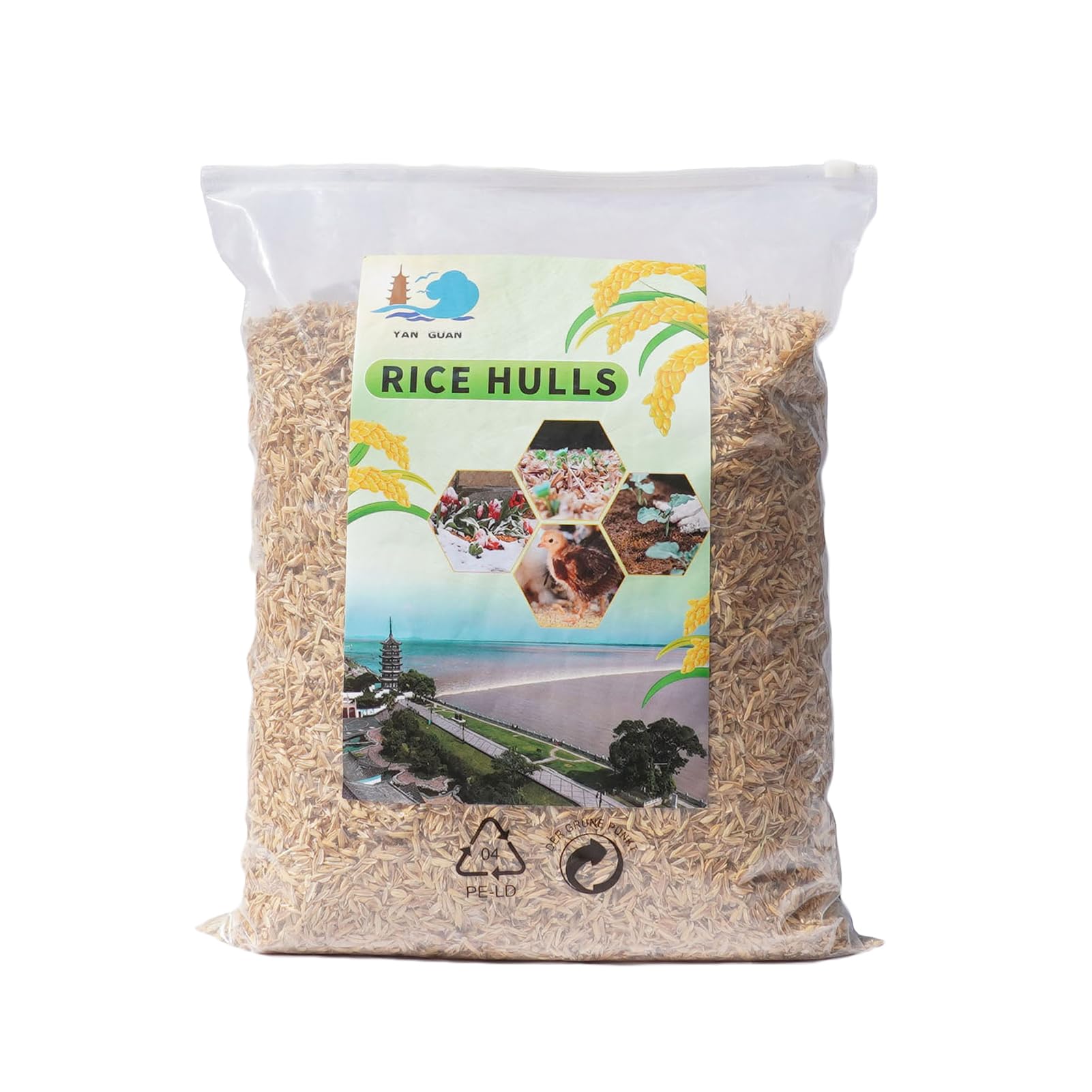 Mejale Reisspelzen Gartenbauqualität 60L, geeignet für Zimmerpflanzen, Gartenarbeit, Hühnerbetten, Gewächshaus, Gemüsegarten Hamster, Wachteln, Hühner