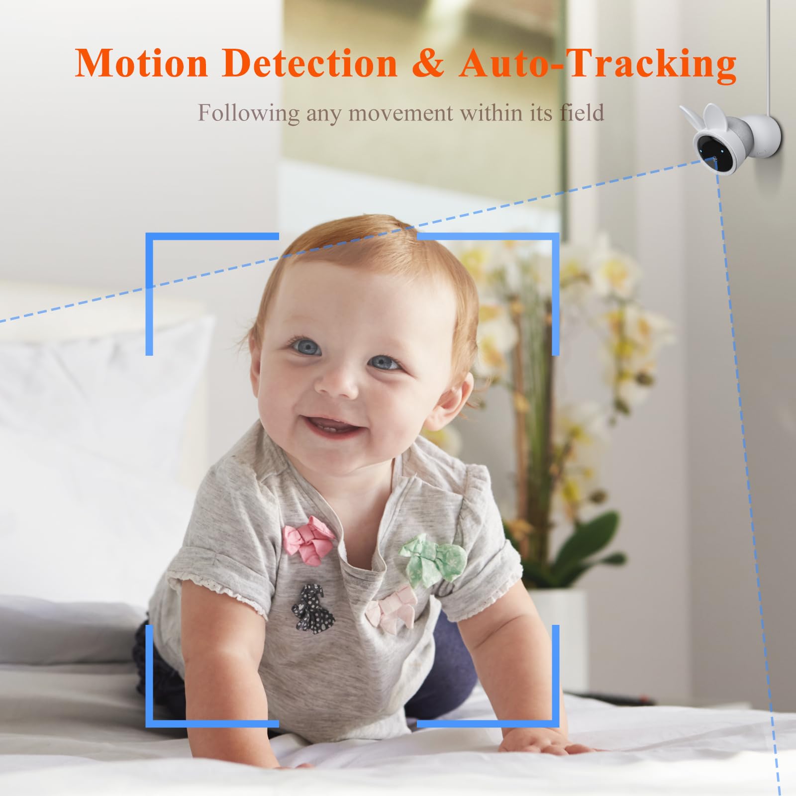 ARENTI 2.5K Smart Wifi Baby Monitor with Camera and App,Night Vision,5G&2.4Ghz Dual Brand,5'' Split Display,Pan Tilt,3350mAh Battery,2-Way Talk,6-Color Night Light,Long Range,Remote Control - Image 4