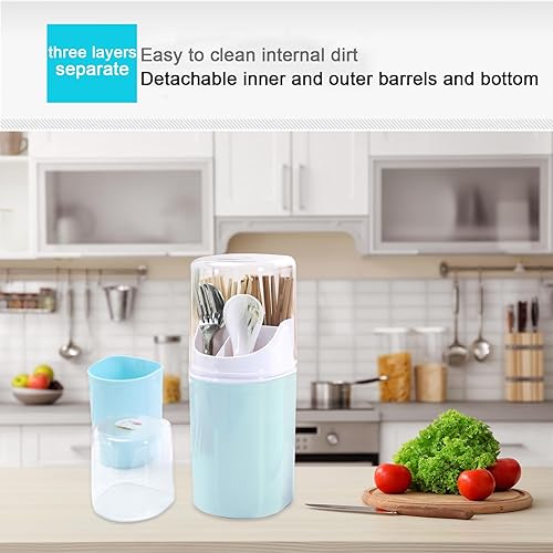 Miniatura 3 de OUKENS Otro almacenamiento y accesorios de cocina soporte para cubiertos, montado en la pared 4 rejillas soporte para palillos organizador de