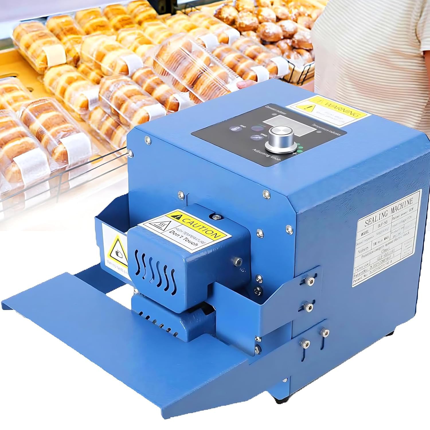 Selladora Industrial De Banda Continua, Máquina Termoselladora De Bolsas De Plástico con Pantalla Digital LED, Temperatura De Sellado De 0-200 ℃ Y Velocidad De Sellado De 5 M/min