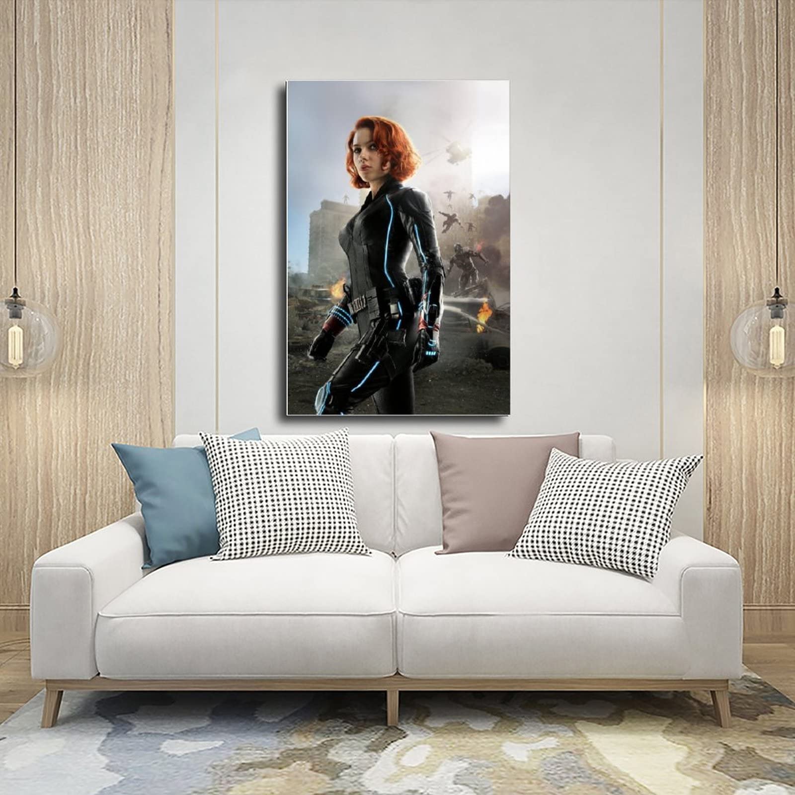 Affiche XXL Scarlett Johansson – Tapisserie Murale Tissu – Black Widow