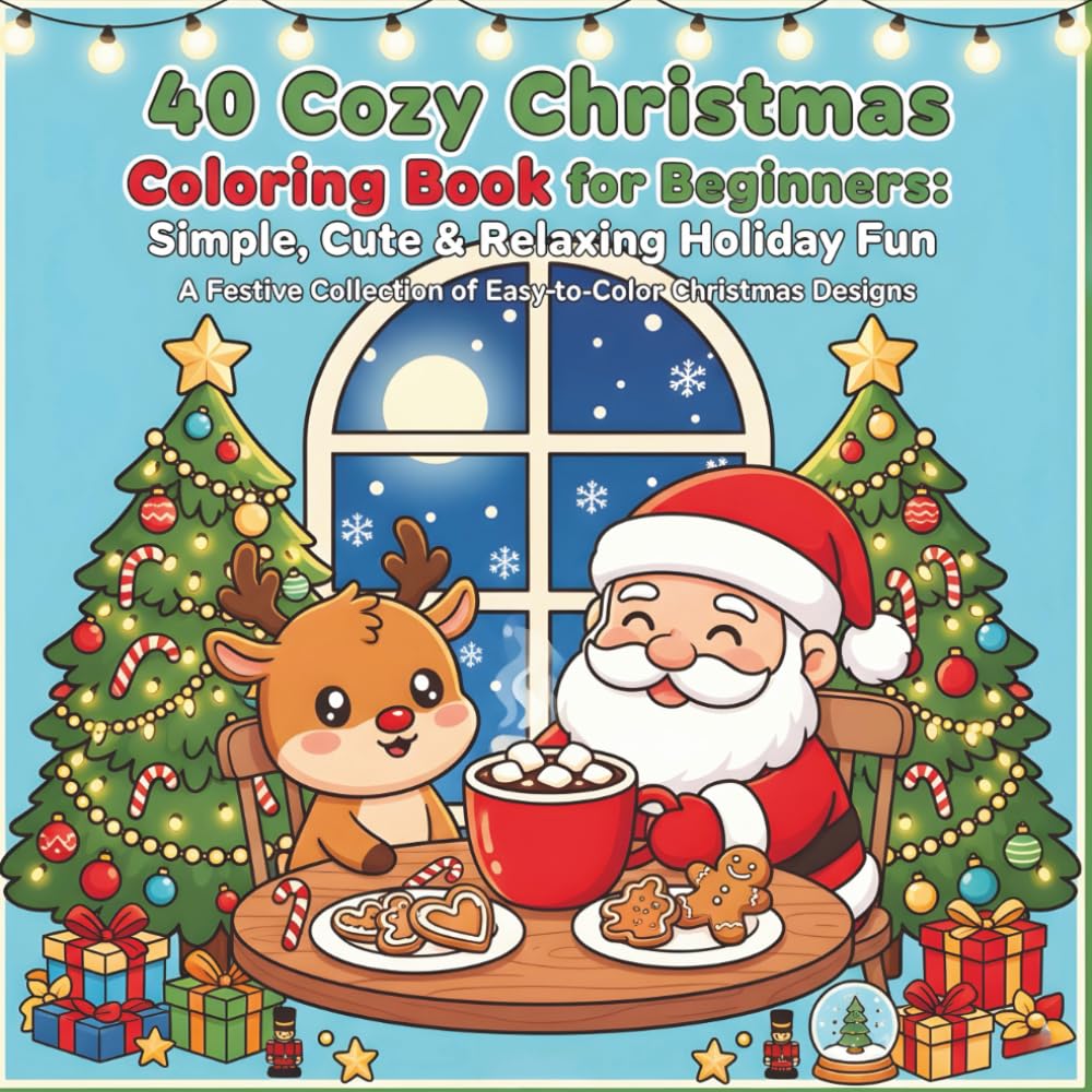 Cozy Christmas Coloring Book for Beginners Simple, Cute & Relaxing Holiday Fun: A Festive Collection of Easy-to-Color Christmas Designs