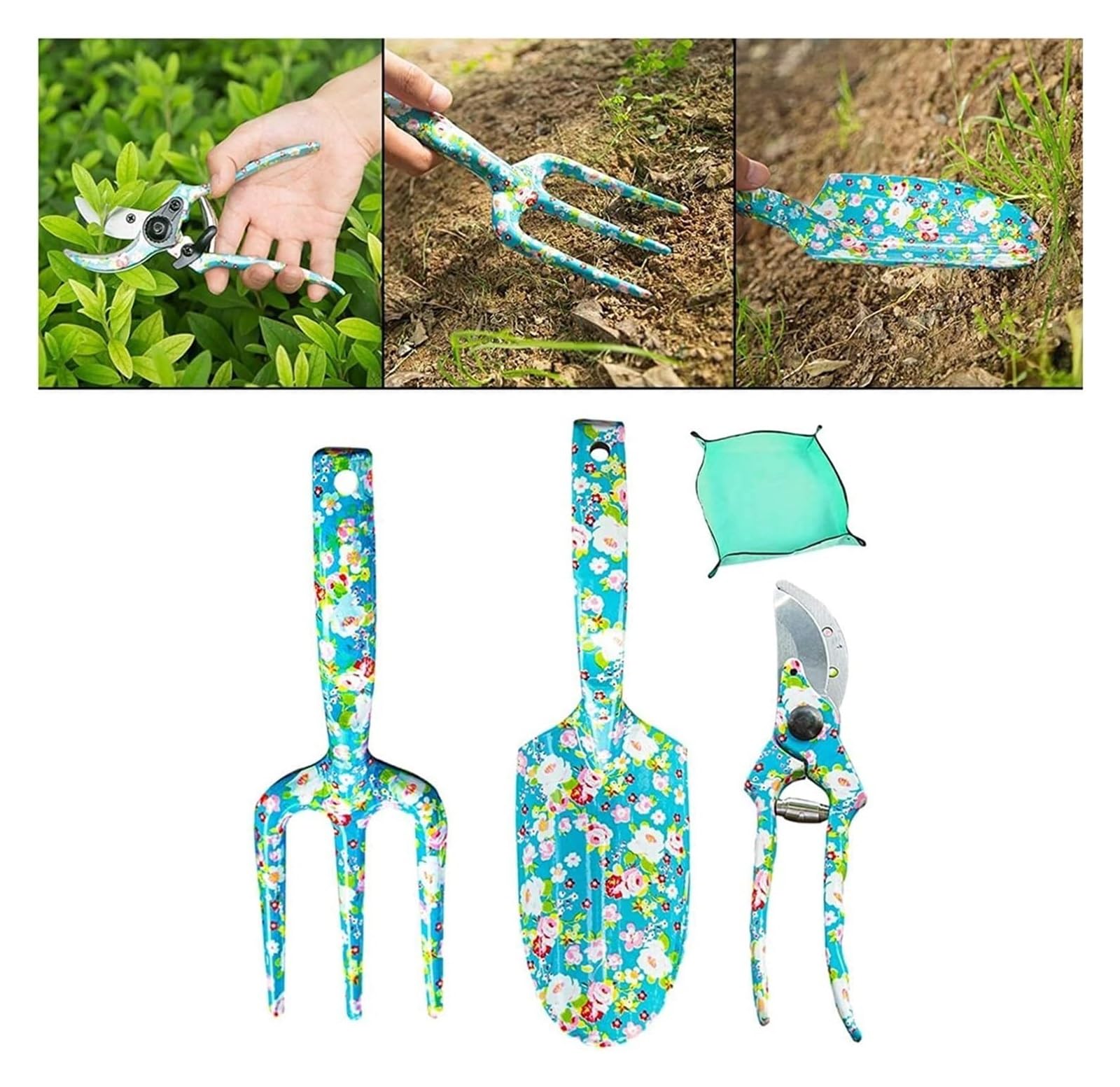 Herramientas de jardinería Juego de herramientas de jardín, suministros de jardinería bonitos y resistentes, regalos, juego de herramientas for rascar jardín de 3 piezas for macetas, excavación, exter