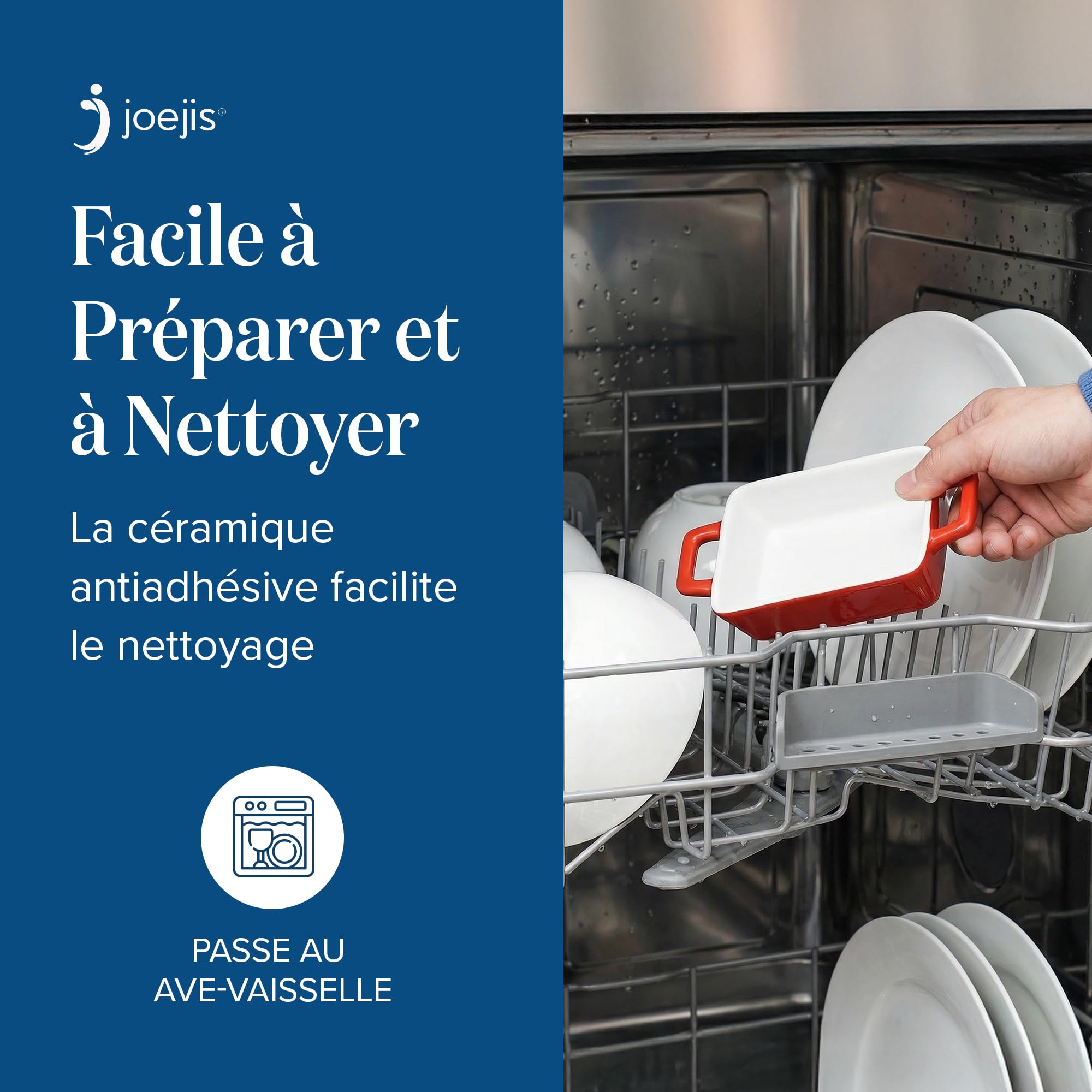 Joeji’s Kitchen Lot de 4 Plat à Gratin Individuel en Céramique – Petit Plat Four Durable pour Lasagnes, Hachis & Crumbles – Mini Cocotte Individuelle Rectangulaire (325 ml)