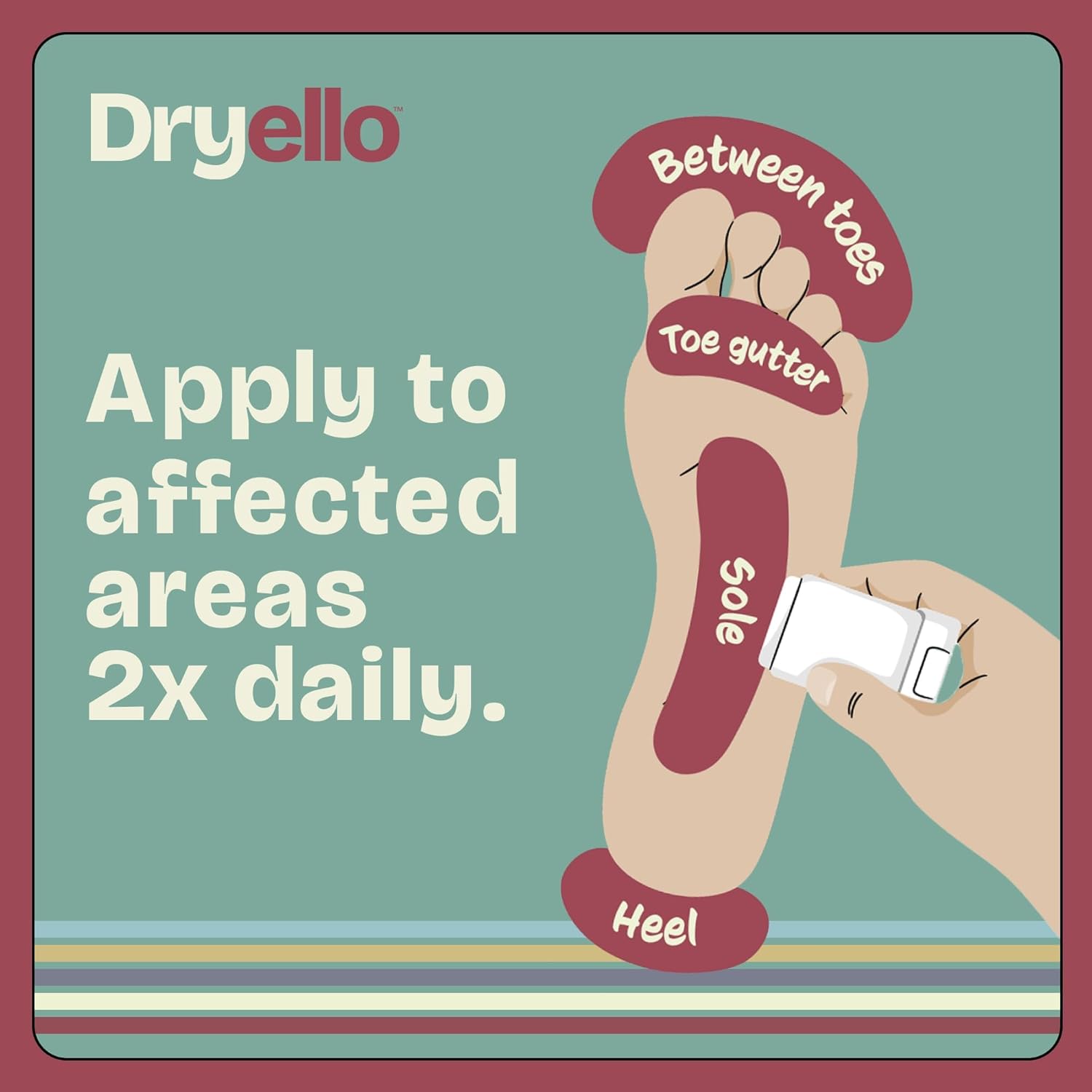 Athlete’s Foot Treatment Stick – Antifungal Stick for Athlete’s Foot, Tolnaftate 1%, Easy Glide-On No Mess Application – 4 Sticks in Total (2-Pack)