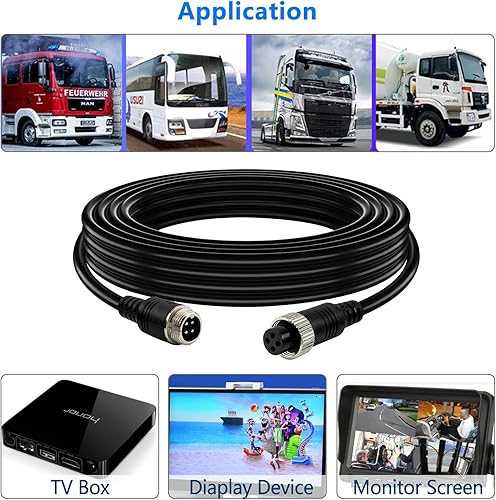 Miniatura 9 de Lonlonty Cable de cámara de 4 pines con cubierta de tubo de corrugado, cable de extensión de aviación de 4 pines, cable de video de 4 pines para