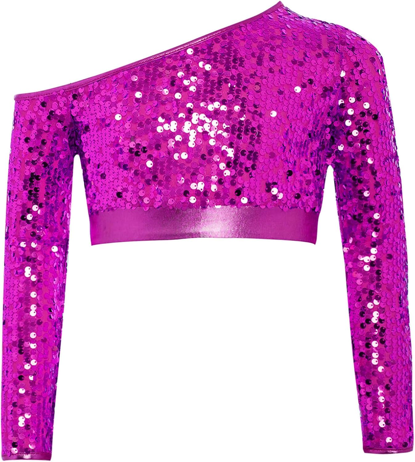 FEESHOW Girls 2Pcs Jazz Dance Outfit Sets School Performance Clothes Hot Pink 12 Years