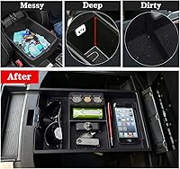 Vista 4 de Jaronx Organizador de consola central Dodge RAM, caja de almacenamiento para Dodge RAM 1500 (2009-2018) y 2500/3500 (2010-2018), bandeja