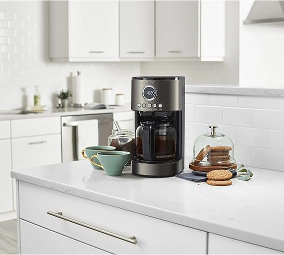 Cuisinart Stainless Steel 12-Cup Coffee Machine, Black Stainless Steel DCC-1220BKS