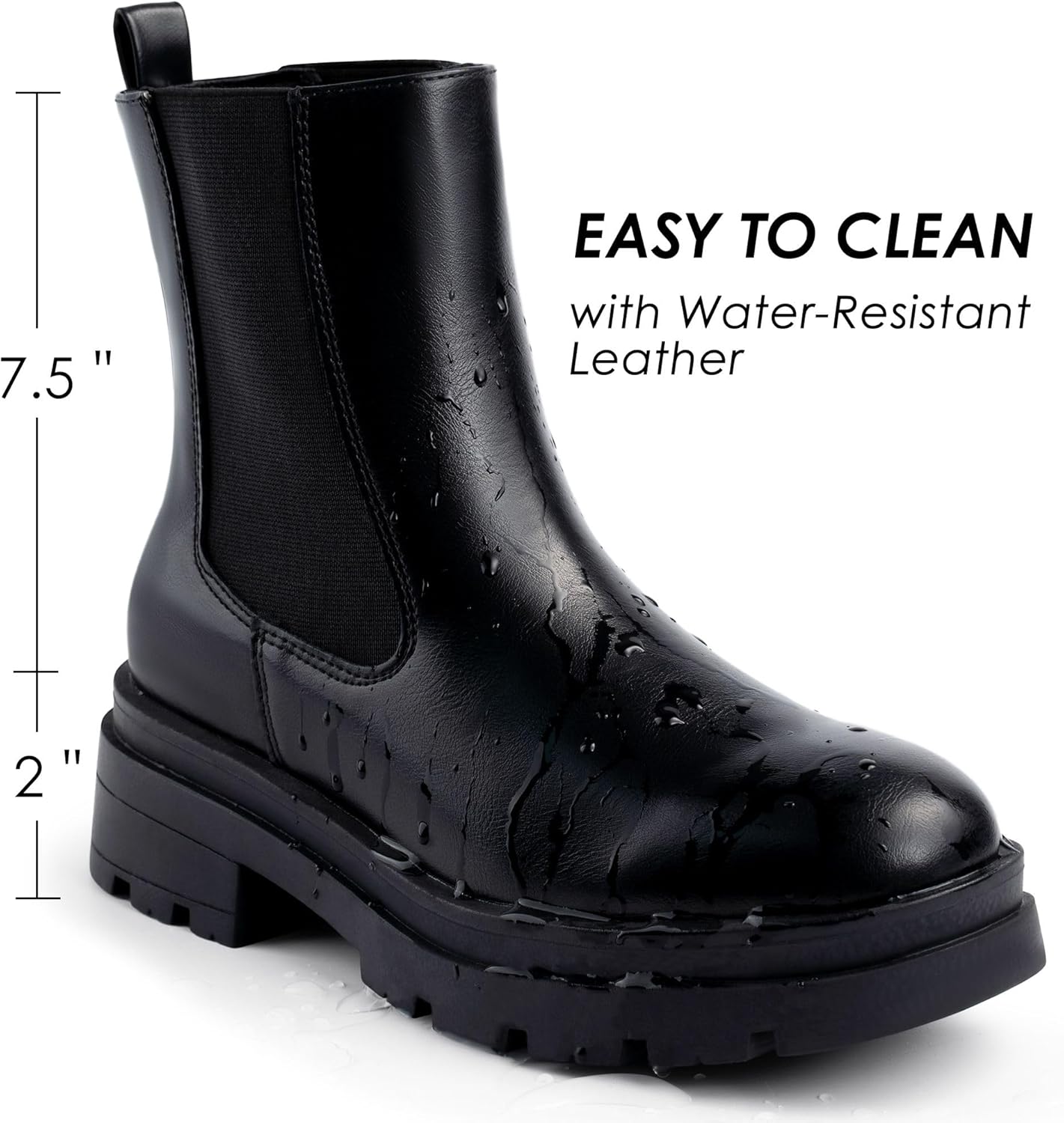 Harvest Land Women's Chelsea Ankle Boots Mid Calf Side Elastic Platform Chunky Slip on Fall Winter Booties 4 71QmLFn6aJL. AC SL1500