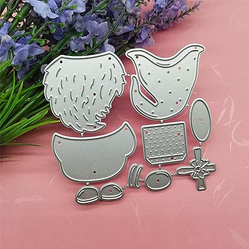 Miniatura 5 de Troqueles de metal de Papá Noel de Feliz Navidad, caja de regalo de Navidad, troqueles de corte de copo de nieve, plantillas de corte de troqueles