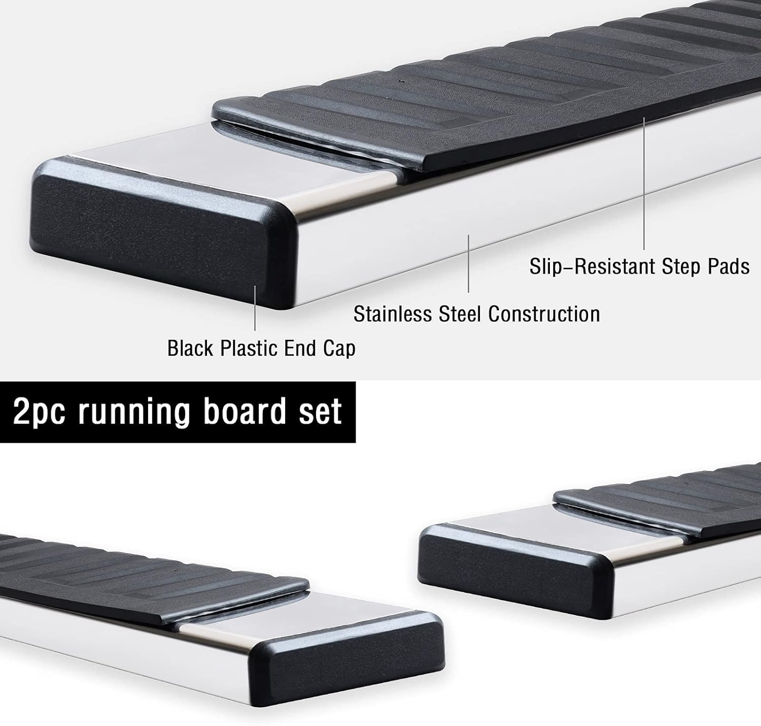 COMNOVA Running Boards Compatible with 2015-2026 Ford F150 Super Cab(3/4 Size Rear Doors). 6 Inch Nerf Bars Steps, Stainless Steel Truck Step Side for Ford Super Cab.