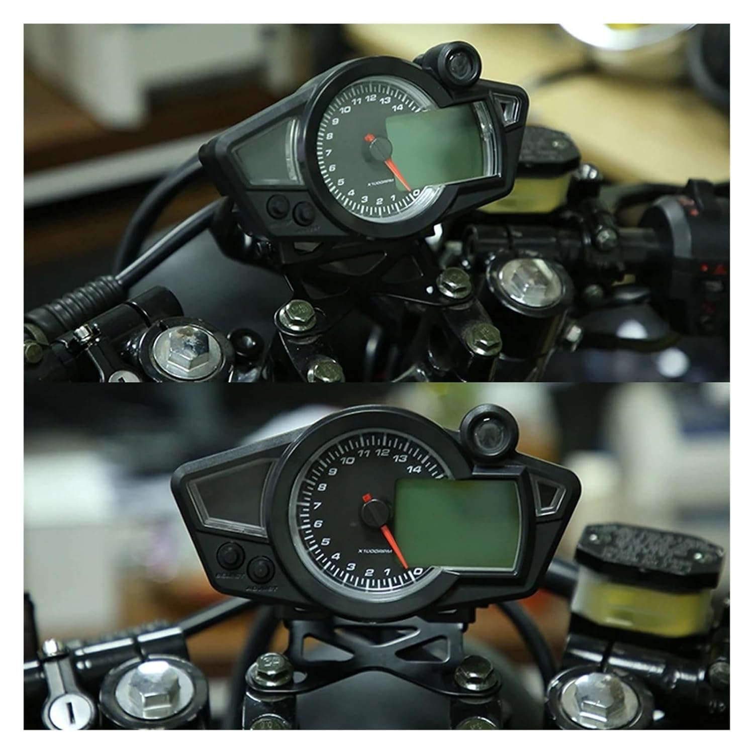 Motorcycle Speedometer Tachometer Universal Digital Motorcycle Odometer Speedometer Tachometer Meter Motorbike Moto Dashboard 12V 0-14000 RPM