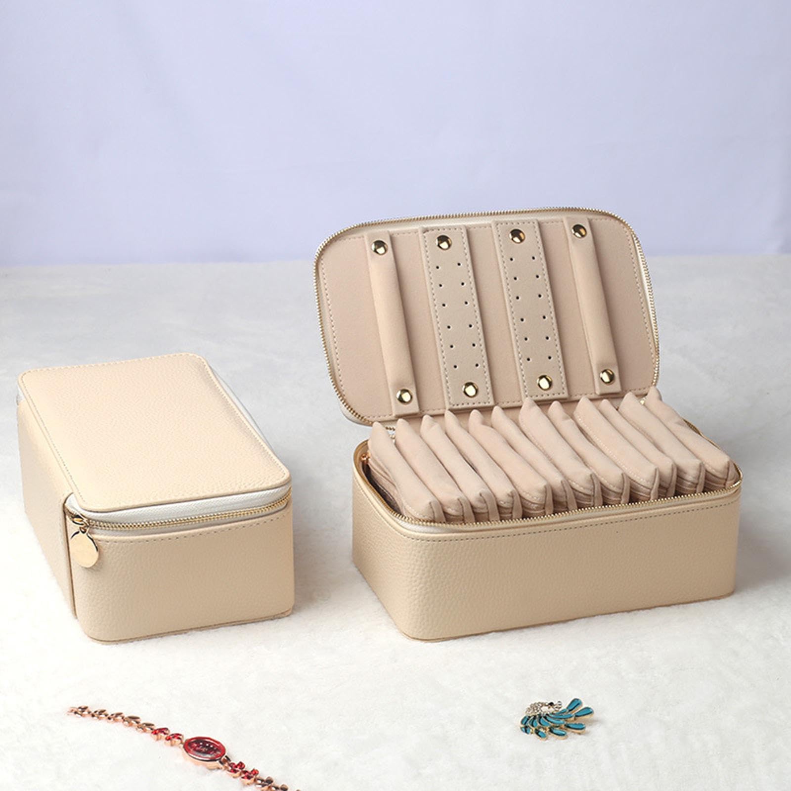 Portagioie con 12 Sacchetti di Velluto, Ideale Come Regalo per Collane, Anelli E Orecchini, Perfetto per, per Ragazze E Mamme.