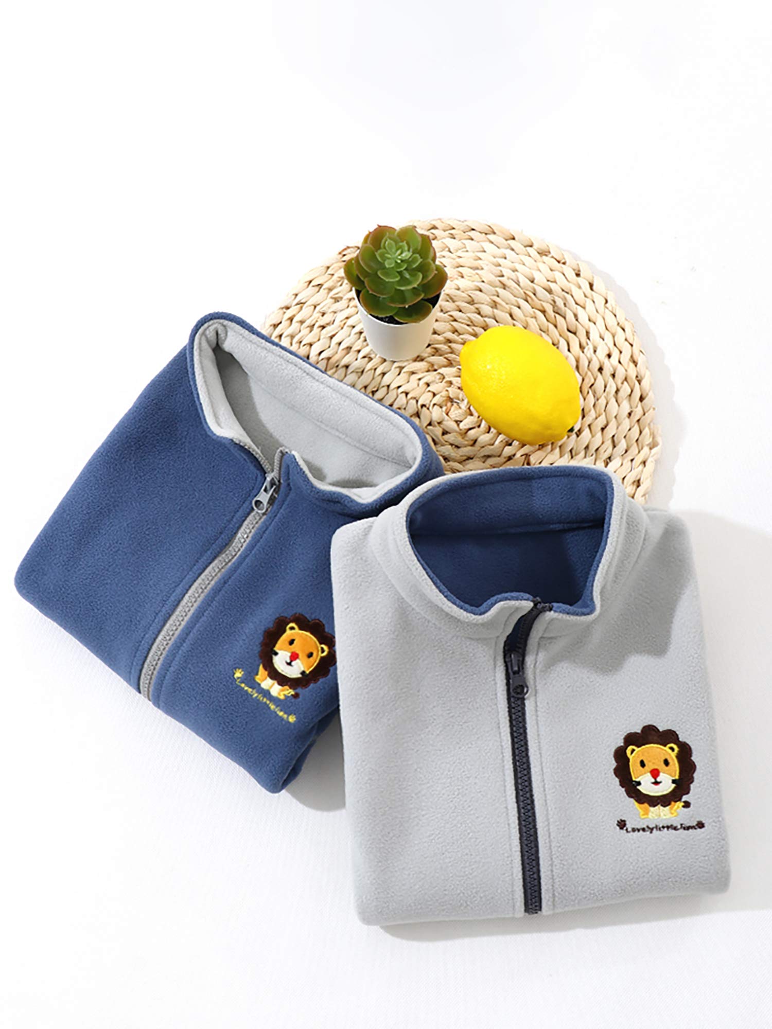 Gilet en Polaire pour Bébé et Tout-petit Enfant Garçons Filles Col Montant Fermeture Éclair Manteaux sans Manches Motif Cartoon - Taille 80/86/92/98/104/110/116/122/134