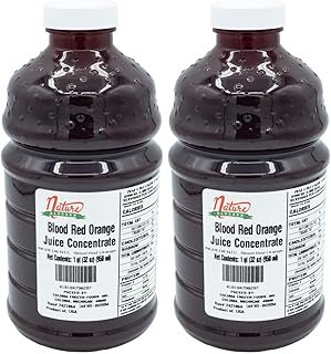 Nature Blessed 100% Pure Blood Red Orange Fruit Juice Concentrate - 2 Quarts (2/32 fl oz bottles), Applications: Home Wine Making, Brewing, Distilling, Hard Cider, Smoothies