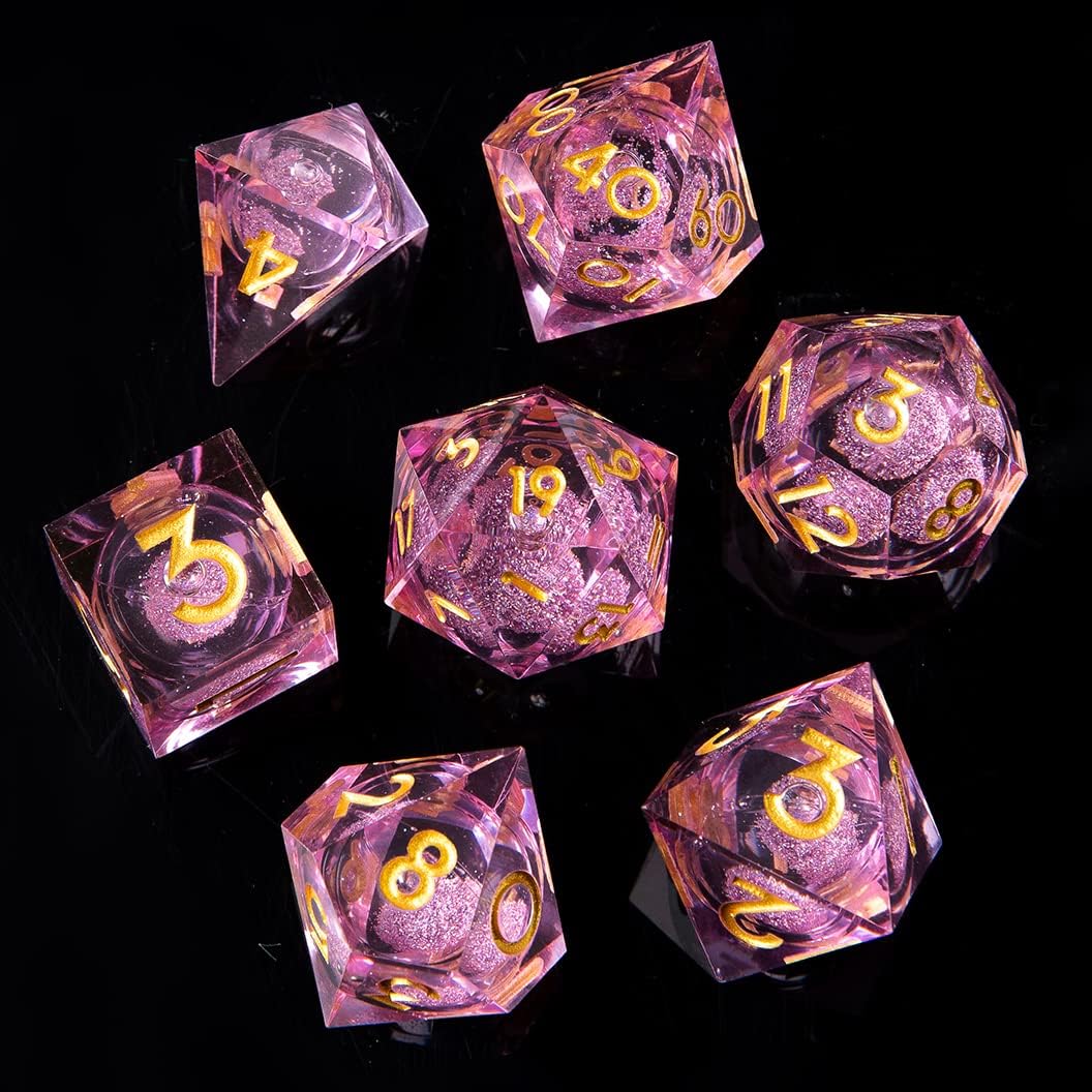 YEMEKO Handmade Liquid DND Dice Set, Liquid Core DND Dice