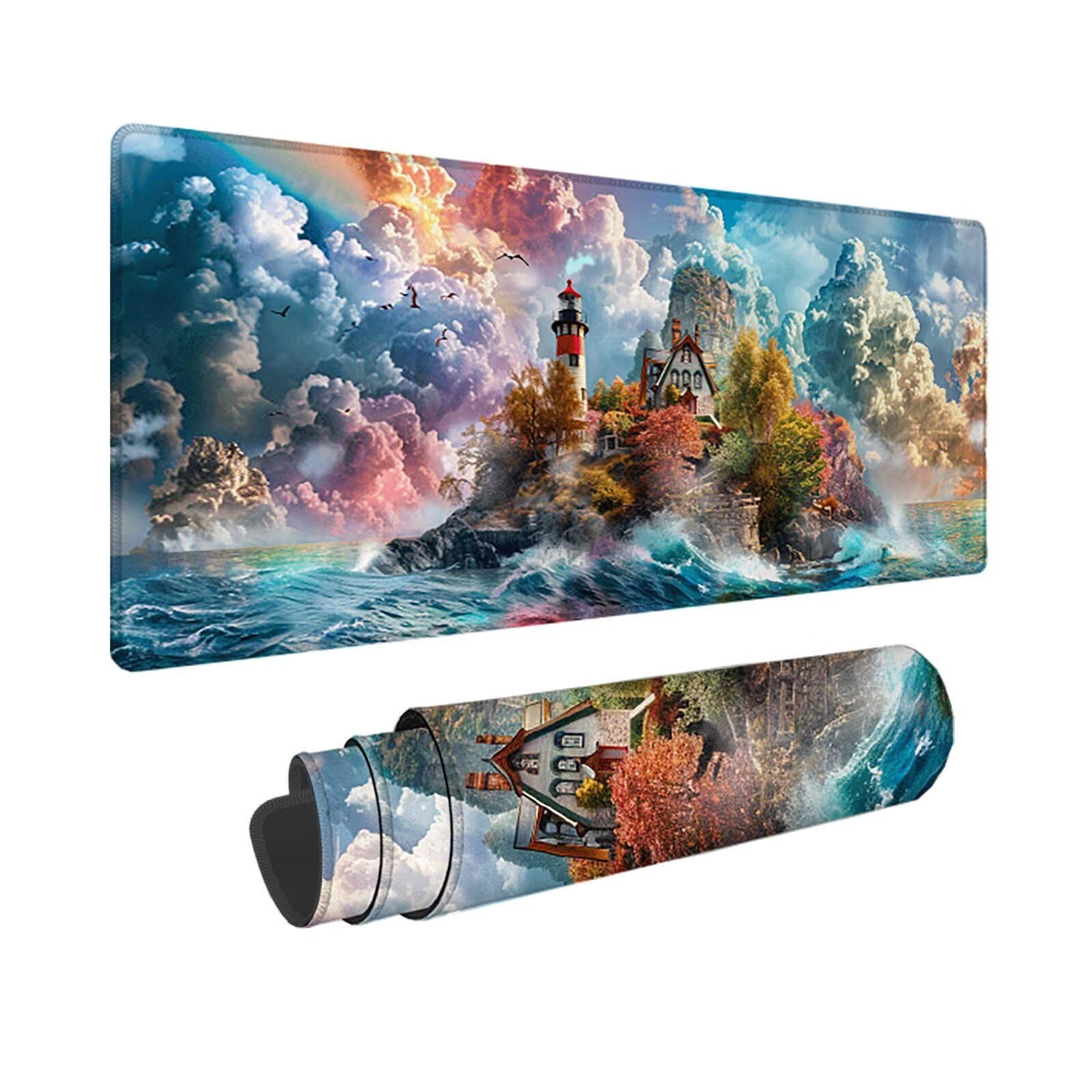 Podkładka pod mysz dla graczy 1600 x 800 x 3 mm, duża niebieska podkładka pod mysz, wodoodporna i antypoślizgowa podkładka pod mysz, wielofunkcyjna duża podkładka pod klawiaturę i mysz, dekoracja domu