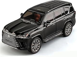 1 24 for Lexus LX600 SUV Alloy Car Model Diecast Metal Off-Road Vehicles Sound and Light Car Model Collections Simulation Vehicle Playset(Black)