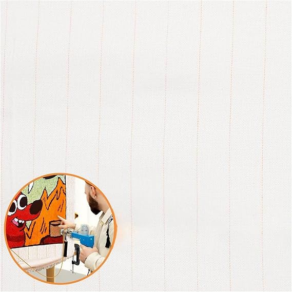 AITAF Linen Tufting Cloth with Marked Lines Needlework Fabric, Monk's Cloth, for Rug Needle Punch Cross Stitch Embroidery Quilting (Size : 100x100cm)