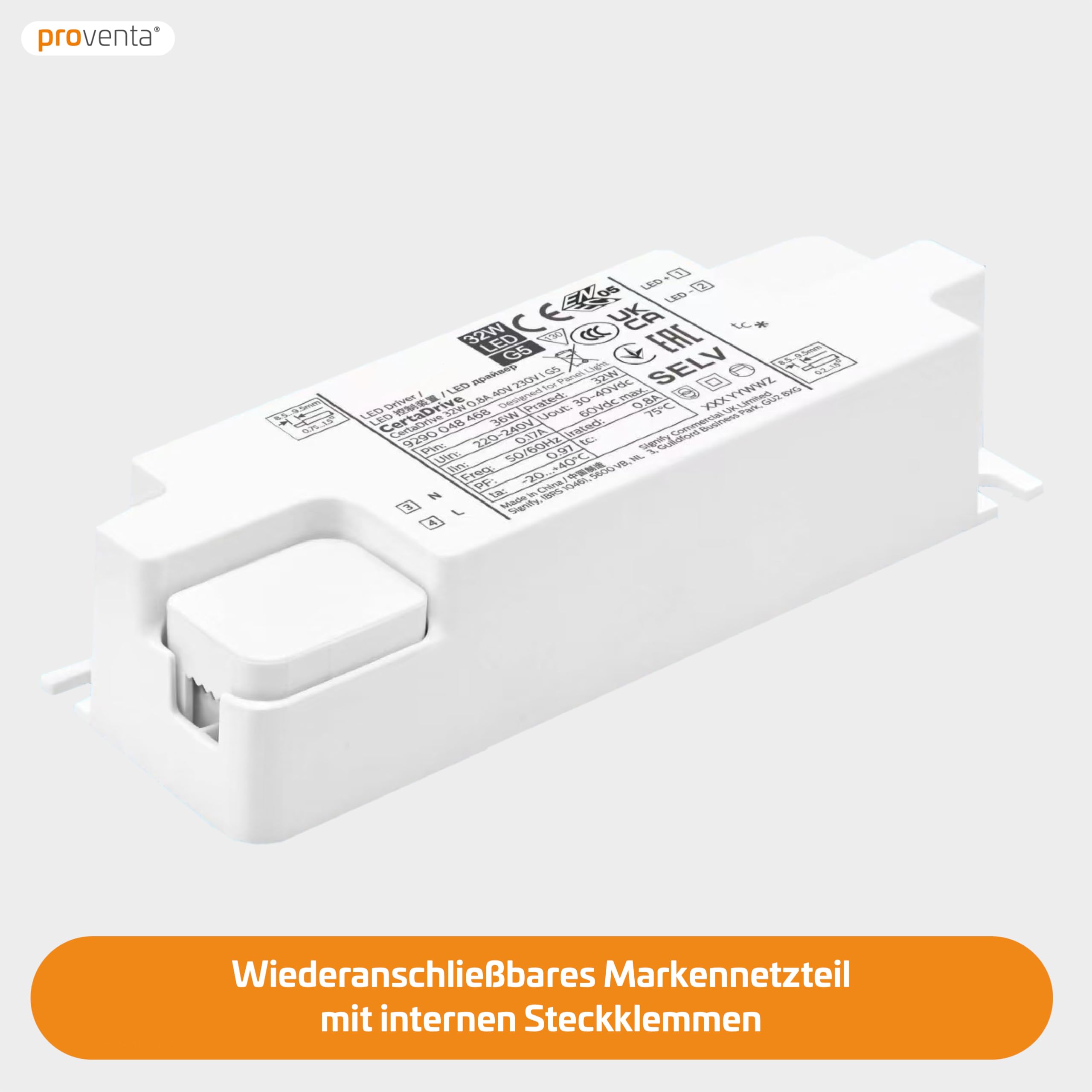 Proventa 30W LED Panel 62x62 cm (5er Set) – UGR<19 BAP-konform & 4.500 Lumen (150lm/W) – Marken-Netzteil & 100.000h – Flimmerfreie Rasterleuchte Neutralweiß 4000K