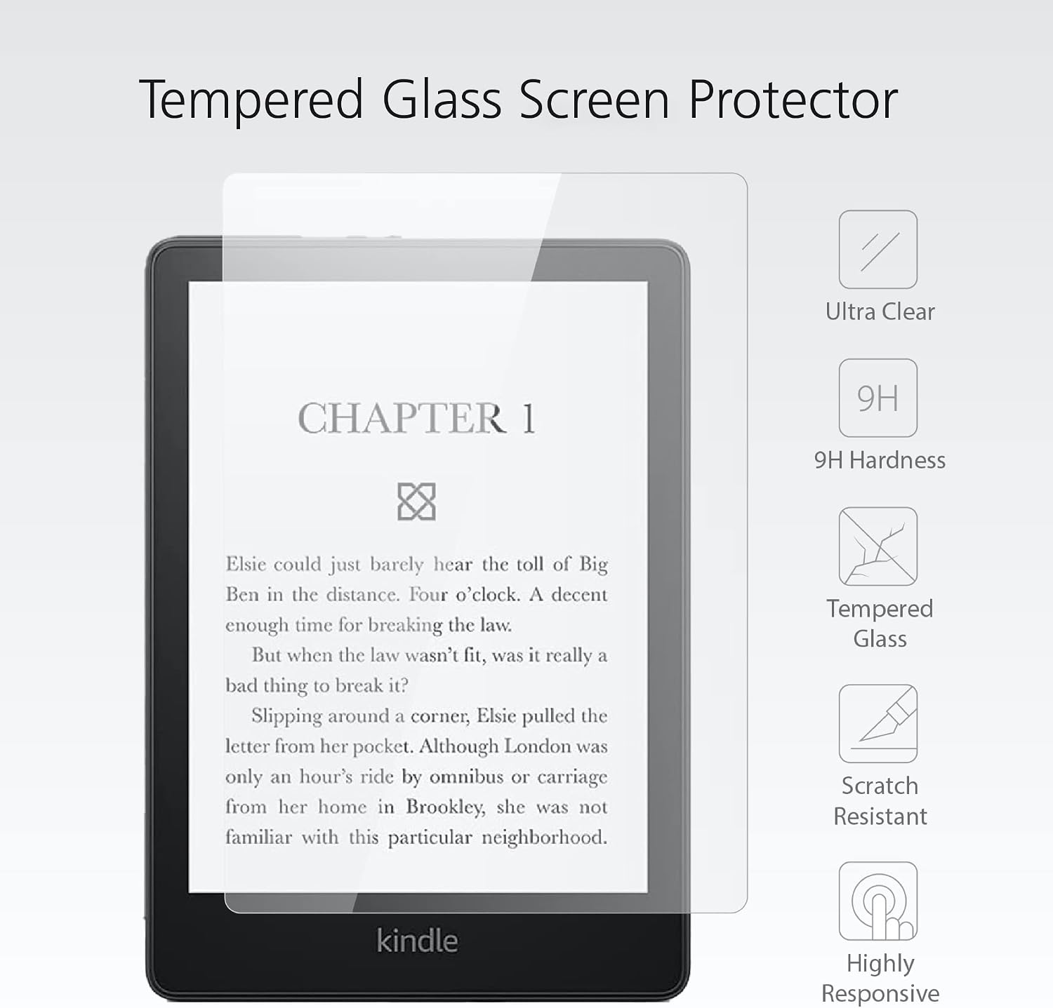 All-New, Made for Amazon Glass Screen Protector for Kindle Paperwhite (2021 Release)