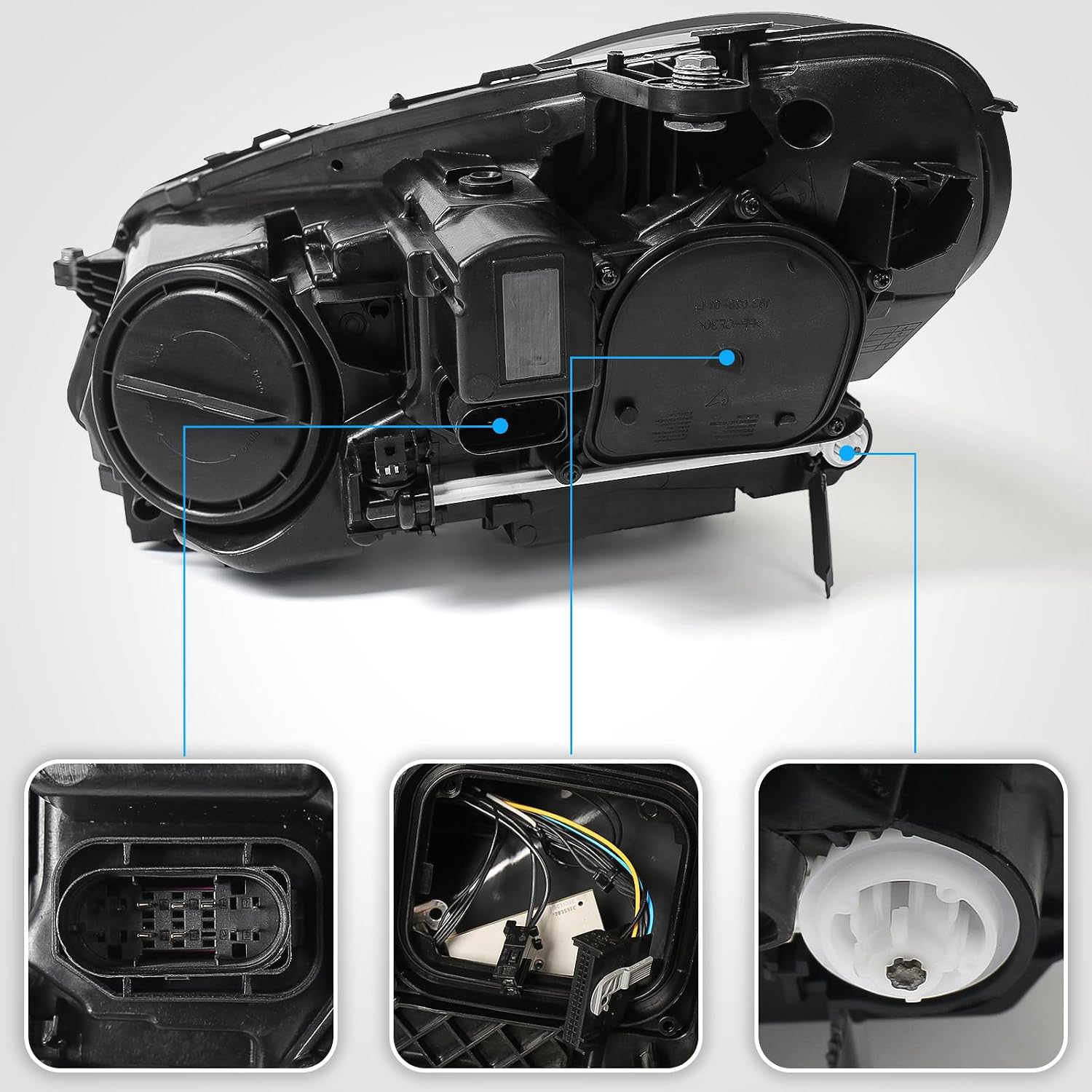 Huray Halogen Headlight for Mercedes-Benz E-Class W212 Sedan/Wagon 2014-2016 [Halogen Type] Headlamp w/o Cornering Light Replacement for MB2503219 2128202239 Right Passenger Side