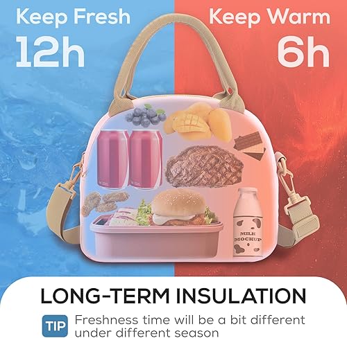 Miniatura 4 de TOURIT Bolsa de almuerzo con doble compartimento para mujer aislada con bonitas bolsas de almuerzo para mujer