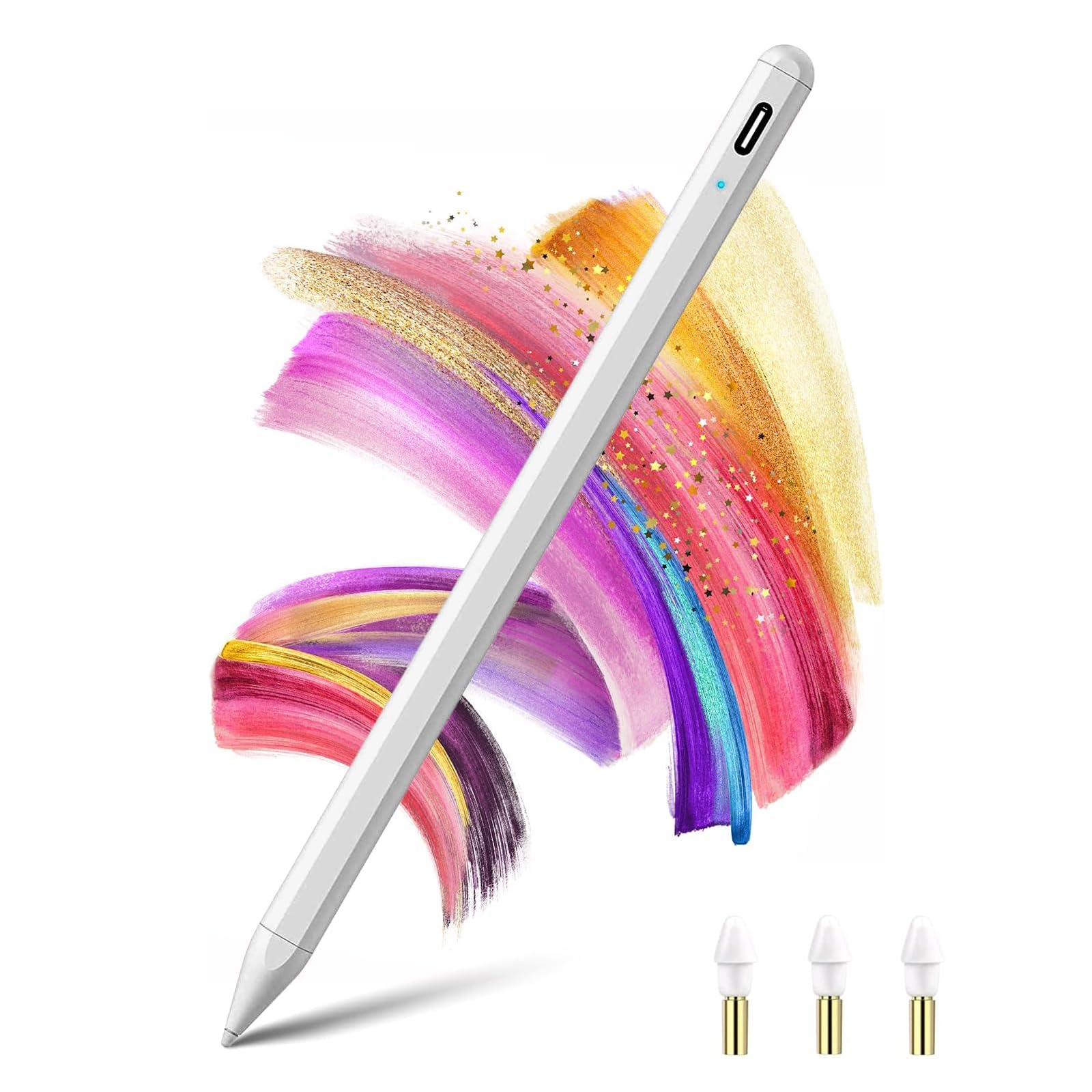 Penna stilo per iPad, Penna per Apple iPad (2018-2023) con Palm Rejection, Alta precisione e Design Magnetico, Compatibile con iPad 6-10 generazione, iPad Pro 11"/12.9", iPad Air 3-5, iPad Mini 6/5ª