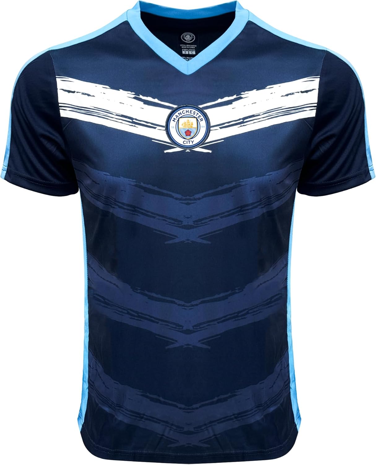 Boy's Manchester City Performance Jersey, Licensed Youth Short Sleeve Man City Shirt - Image 3