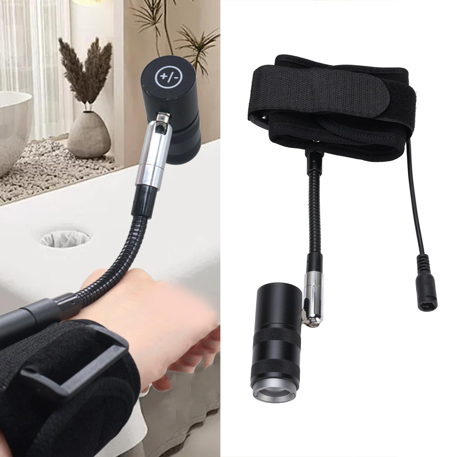 Lámpara LED portátil para uñas y pestañas, luz de curado ajustable con temporizador y modo dual (30/60/90 s), ideal para geles y extensiones, enchufe UE, diseño compacto negro