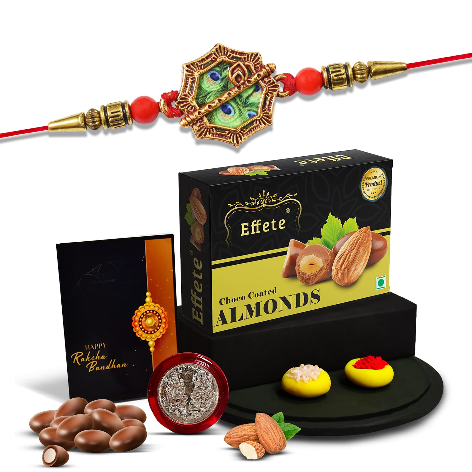 DeoDap Rakhi For Brother Set Of 1 with Silver Color Pooja Coin (K1_547_CA32) (B0CC2TLZW8) Amazon Price History, Amazon Price Tracker