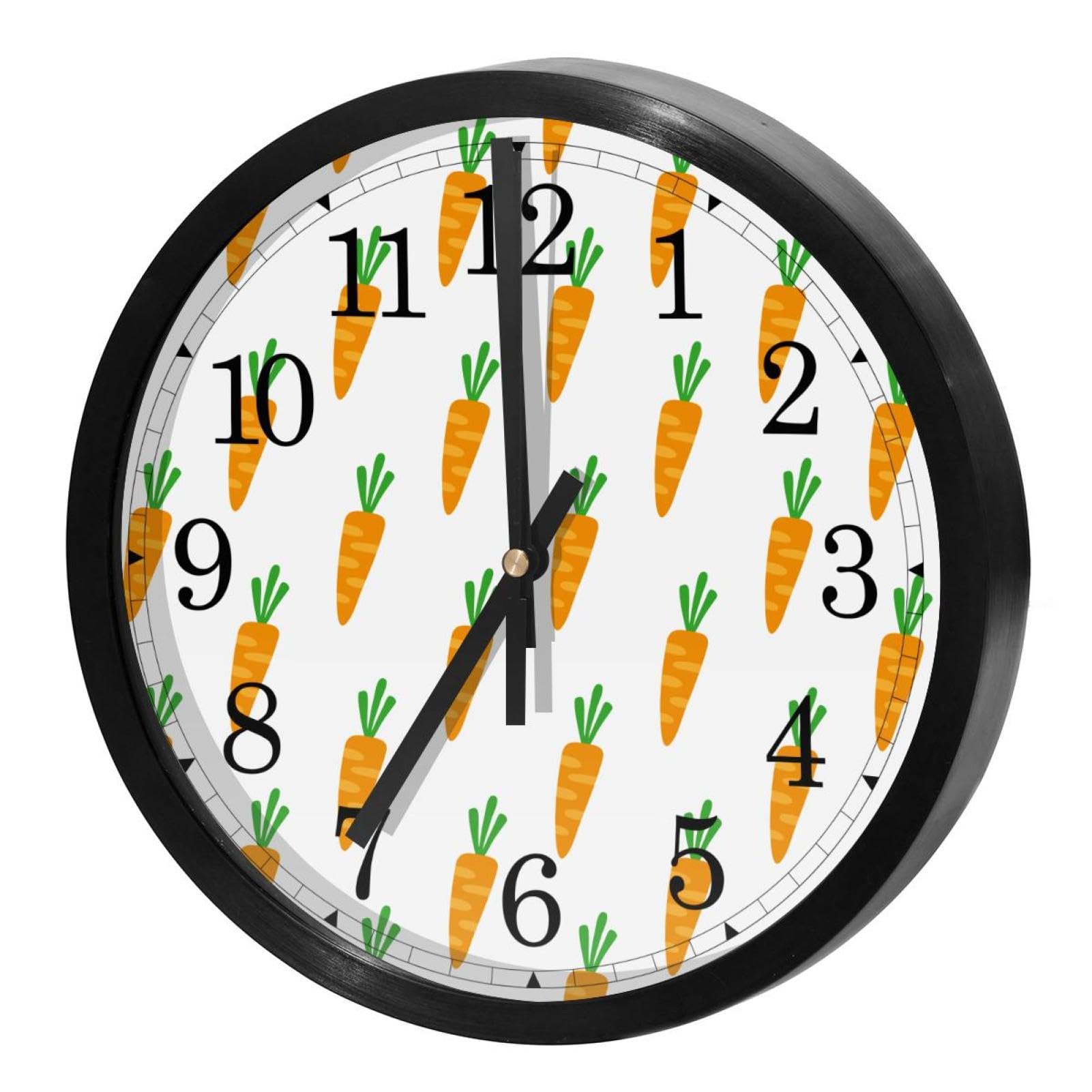 Horloge murale silencieuse carotte pour une chambre d'enfant douce et apaisante