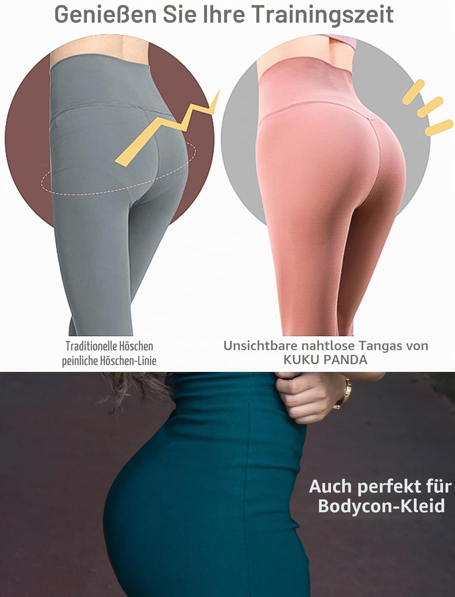 KUKU PANDA Nylon Damen String Tangas Schwangerschaftsunterhose für Frauen Nahtlose Slips Thongs 6er Pack Set
