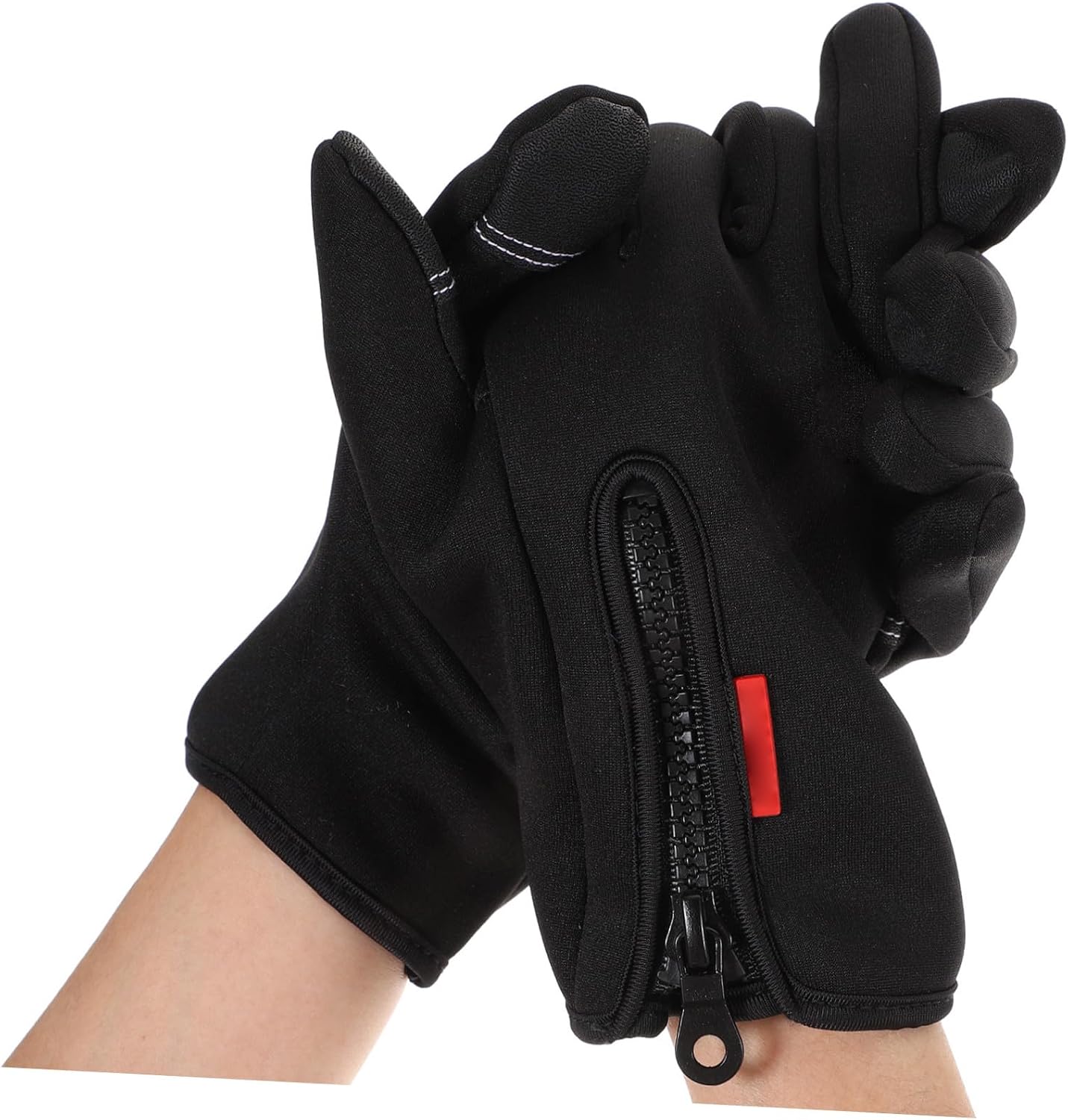 BESTYASH Winter Warm Fishing Gloves 2 Fingers Cut Thermal Mitts with Touchscreen Windproof Fleece Lined Outdoor Cycling Hiking Gloves for Men and Women