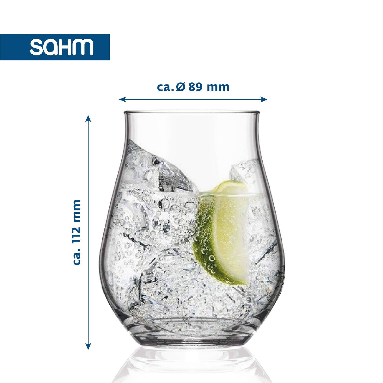 Bicchieri da liquore in vetro lavabili in lavastoviglie - Set di bicchieri acqua da 420 ml - Bicchiere vetro 6 pezzi - Bicchieri particolari moderni