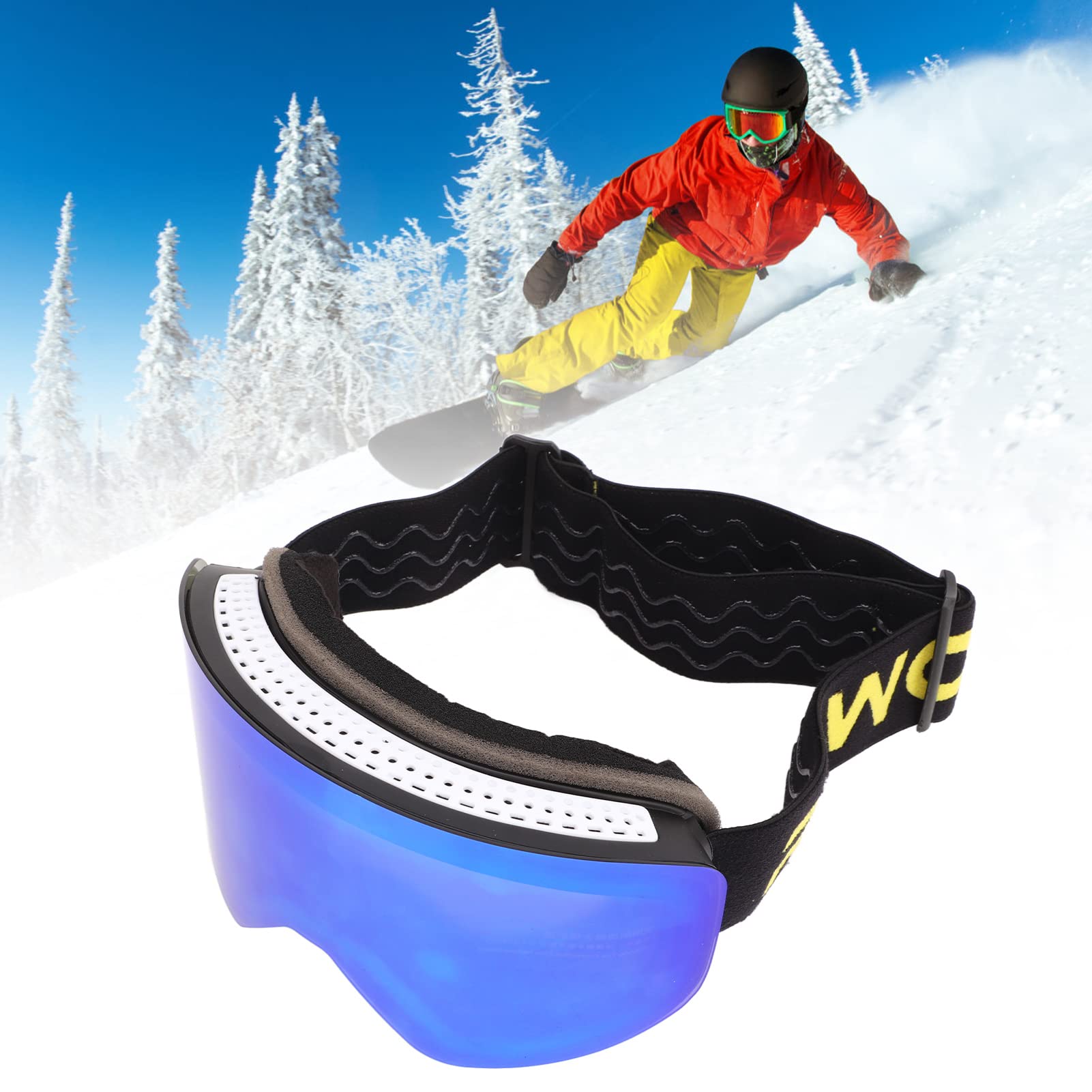 Frameless goggle / Skibril met rood spiegelglas - Mat zwart Frameless goggle / Skibril met rood spiegelglas - Mat zwart