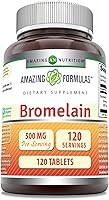 Vista 7 de Amazing Formulas Bromelain 500 mg Suplemento de tabletas Sin OMG Sin gluten Fabricado en Estados Unidos (1 paquete 180 unidades)