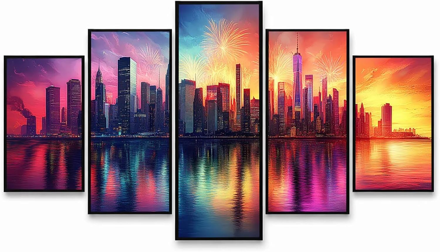 5 Pack City Diamond Art Kits for Adults 5D DIY Bedazzling Kit Model-1359
